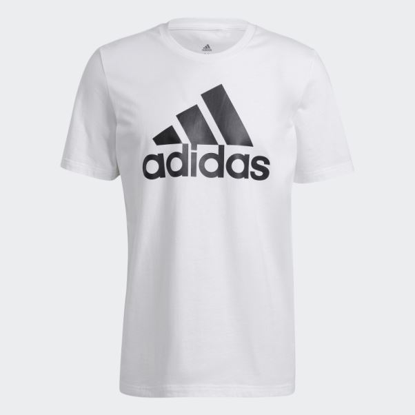 Adidas Essentials T-shirt à Gros Logo Blanc