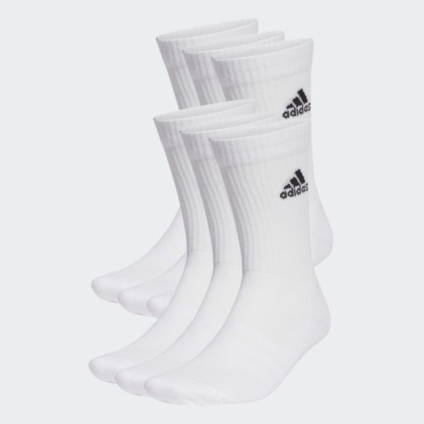 Chaussettes Blanches Coussinées Sportswear Crew 6 Paires Adidas