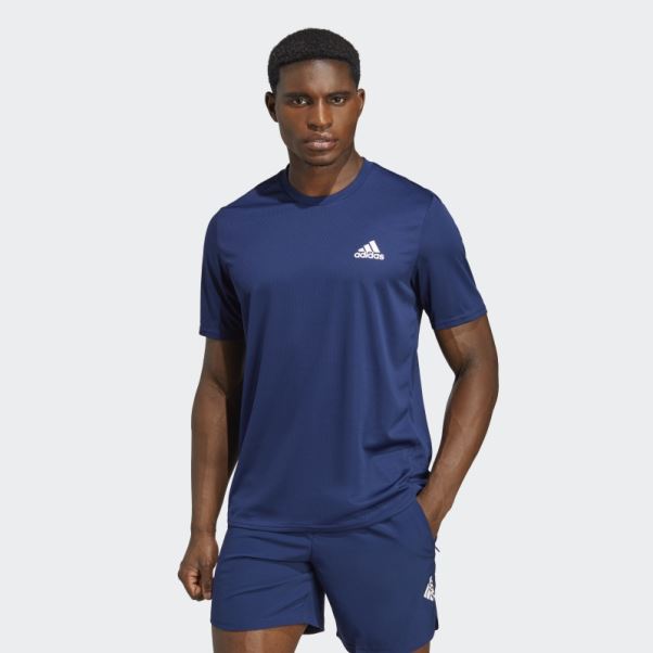 T-shirt Bleu Foncé Aeroready Conçu Pour Le Mouvement Adidas