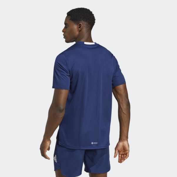 T-shirt Bleu Foncé Aeroready Conçu Pour Le Mouvement Adidas