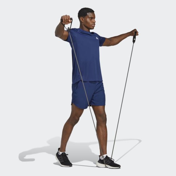 T-shirt Bleu Foncé Aeroready Conçu Pour Le Mouvement Adidas