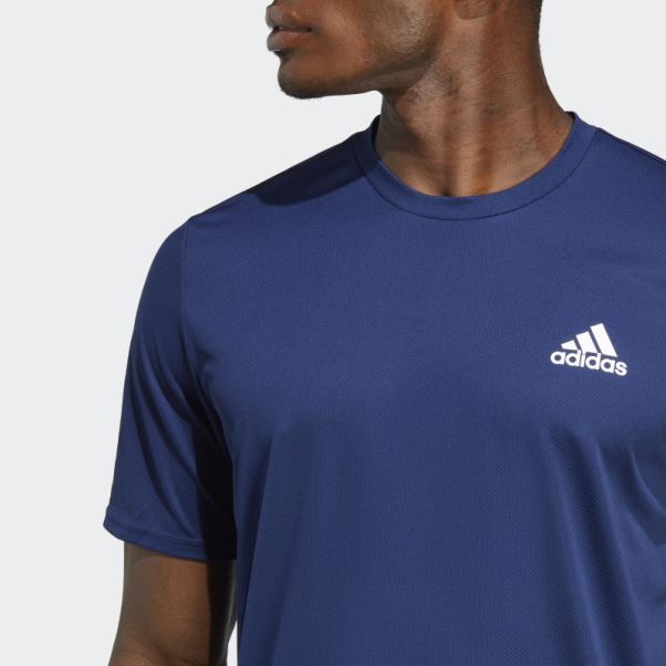 T-shirt Bleu Foncé Aeroready Conçu Pour Le Mouvement Adidas