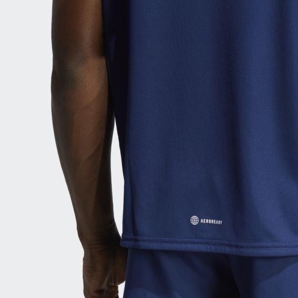 T-shirt Bleu Foncé Aeroready Conçu Pour Le Mouvement Adidas