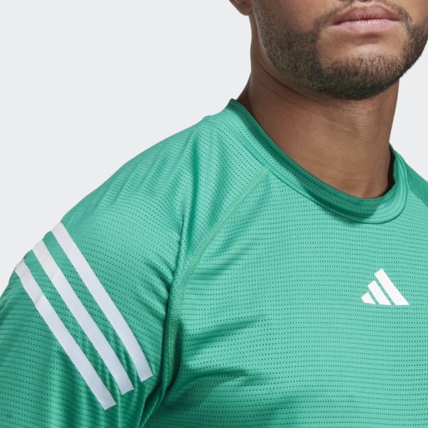 T-shirt D'entraînement à 3 Bandes Avec Icônes De Train Vert Court Adidas