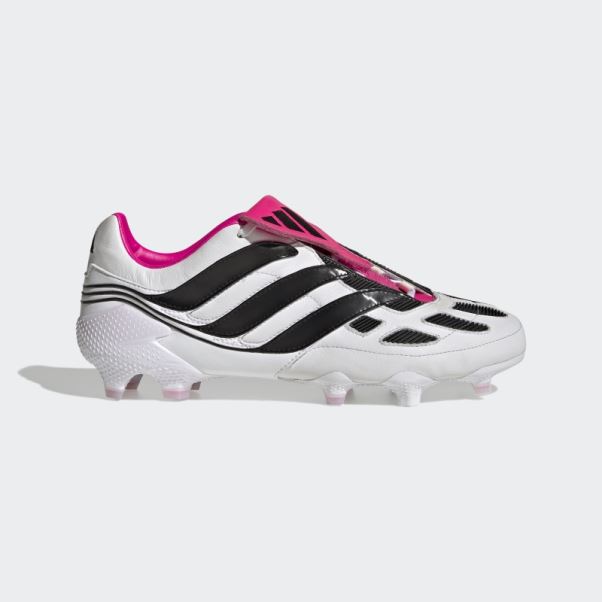 Predator Precision+ Chaussures De Sol Ferme Adidas Blanc