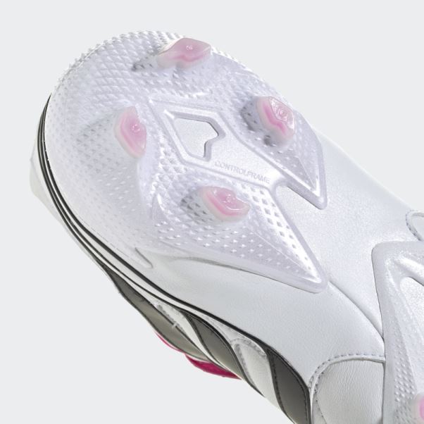 Predator Precision+ Chaussures De Sol Ferme Adidas Blanc