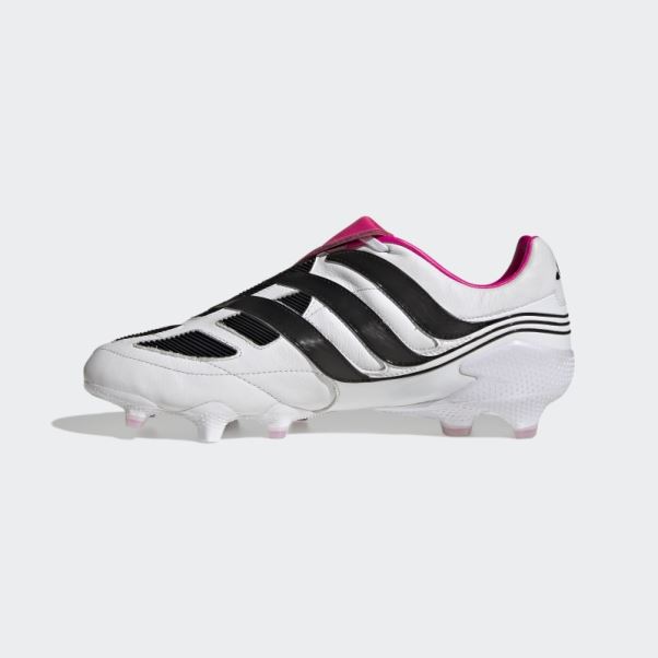 Predator Precision+ Chaussures De Sol Ferme Adidas Blanc
