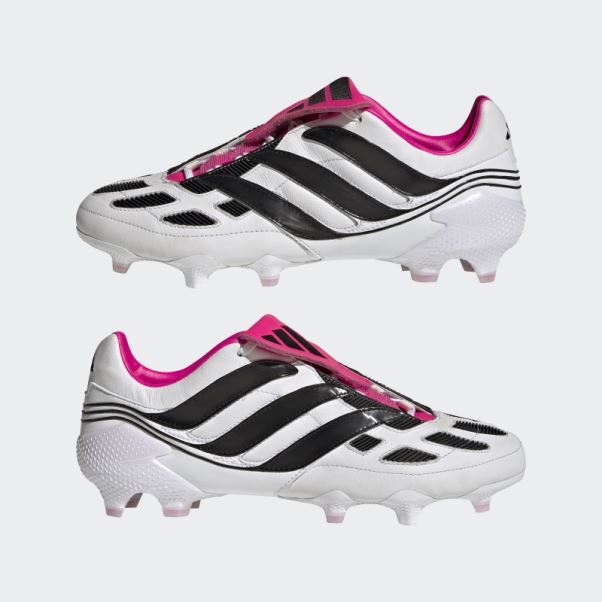 Predator Precision+ Chaussures De Sol Ferme Adidas Blanc