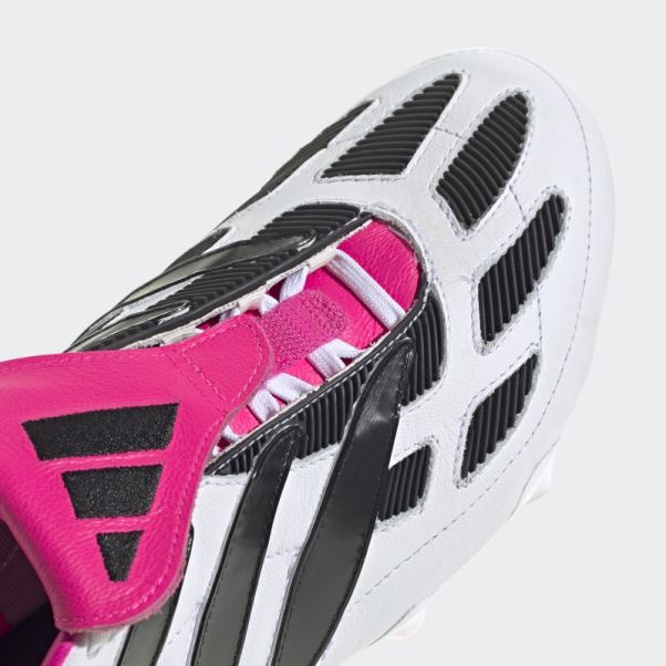 Predator Precision+ Chaussures De Sol Ferme Adidas Blanc