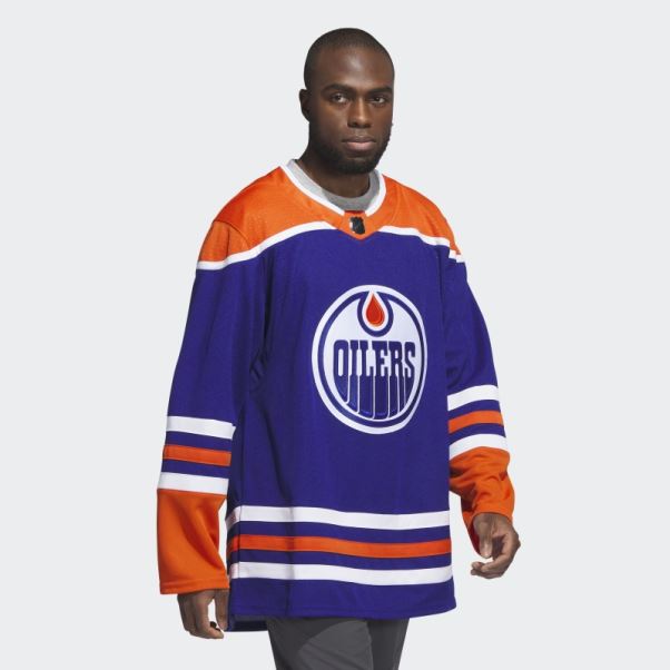 Maillot Oilers Domicile Authentique Royal 08 CCM-SLD Adidas