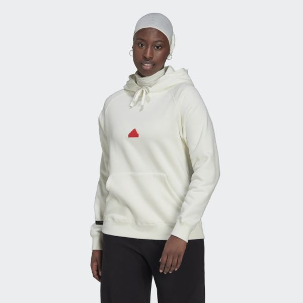 Sweat Capuche Oversize Adidas Blanc