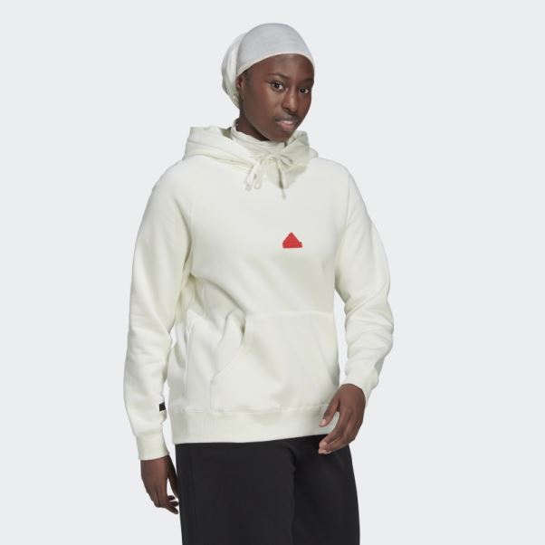 Sweat Capuche Oversize Adidas Blanc