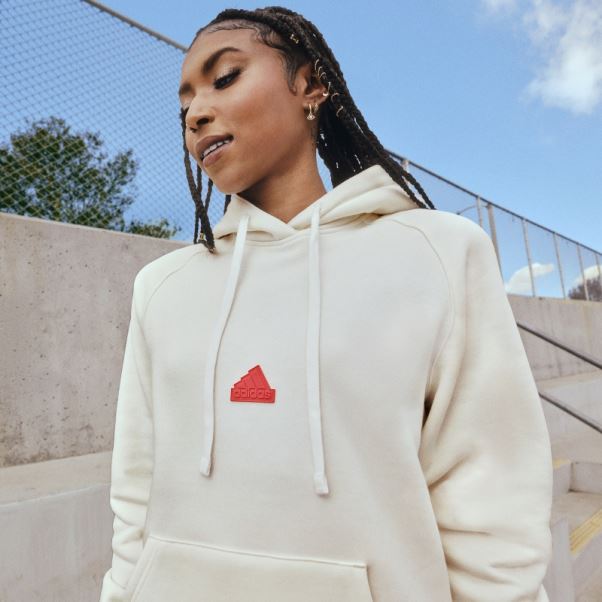 Sweat à Capuche Oversize Adidas Blanc