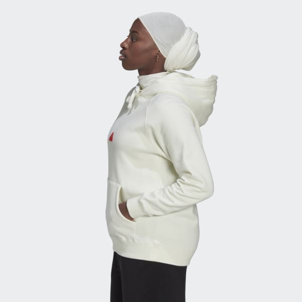Sweat à Capuche Oversize Adidas Blanc