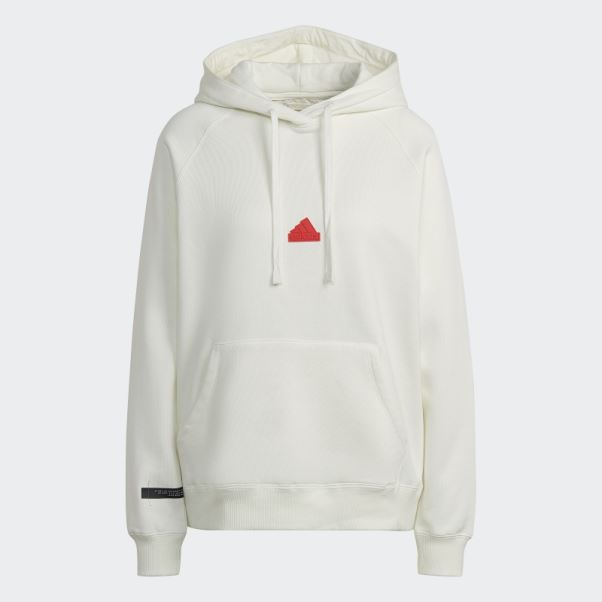 Sweat à Capuche Oversize Adidas Blanc