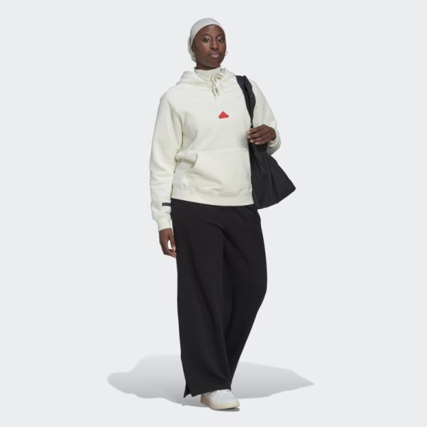 Sweat à Capuche Oversize Adidas Blanc