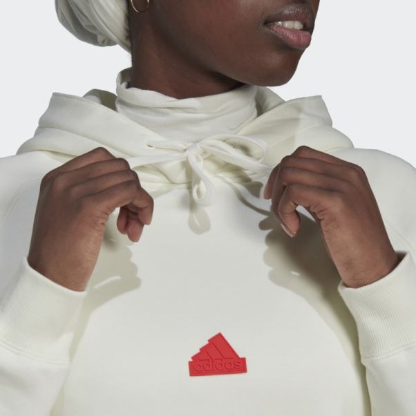 Sweat à Capuche Oversize Adidas Blanc