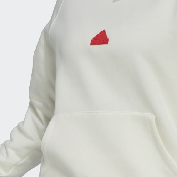 Sweat à Capuche Oversize Adidas Blanc