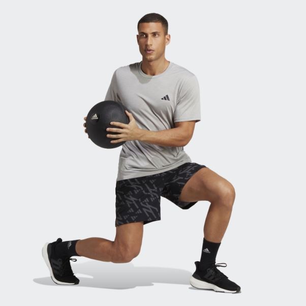 Adidas Train Icon 3-stripes Short D'entrainement Gris Fashion