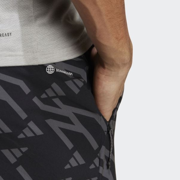 Adidas Train Icon 3-stripes Short D'entrainement Gris Fashion