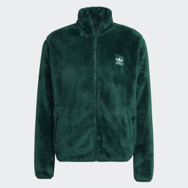 Veste De Survêtement Essentials+ Fluffy Fleece Vert Foncé Adidas