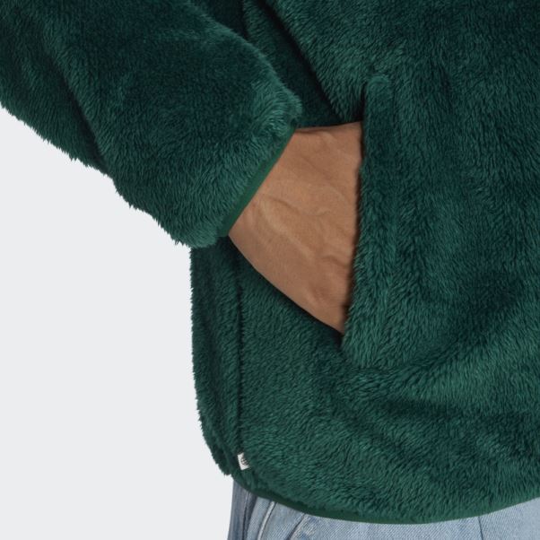Veste De Survêtement Essentials+ Fluffy Fleece Vert Foncé Adidas