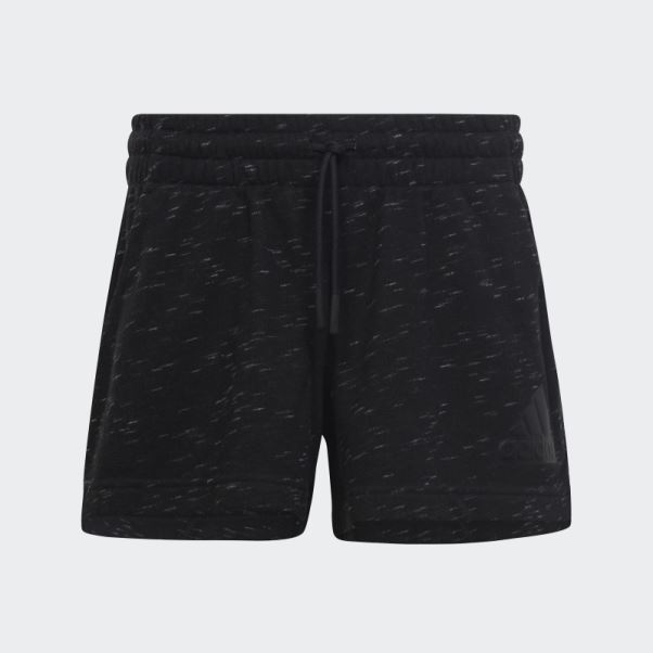 Adidas Short Noir Chiné Avec Gros Logo Future Icons
