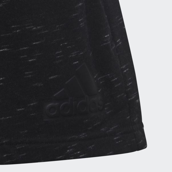 Adidas Short Noir Chiné Avec Gros Logo Future Icons