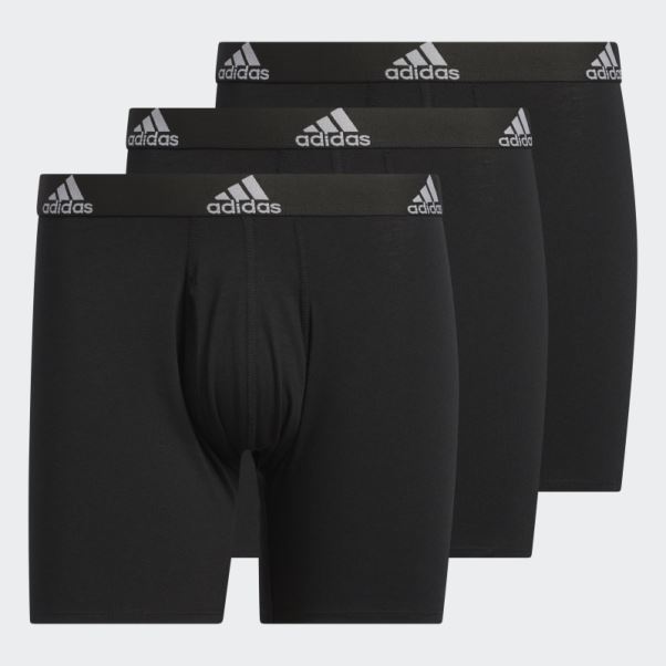 Boxers Noirs En Coton Stretch 3 Paires Adidas