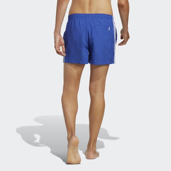 Short De Bain Court Adidas Originals Adicolor 3 Bandes Bleu