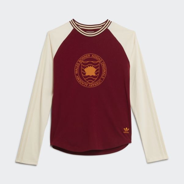 Bourgogne Wales Bonner T-shirt Graphique à Manches Longues Adidas