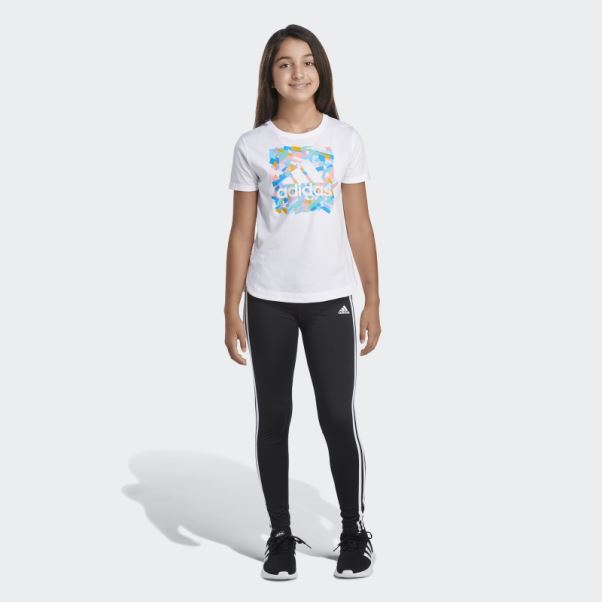 T-shirt Blanc à Manches Retroussées Adidas