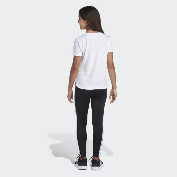 T-shirt Blanc à Manches Retroussées Adidas