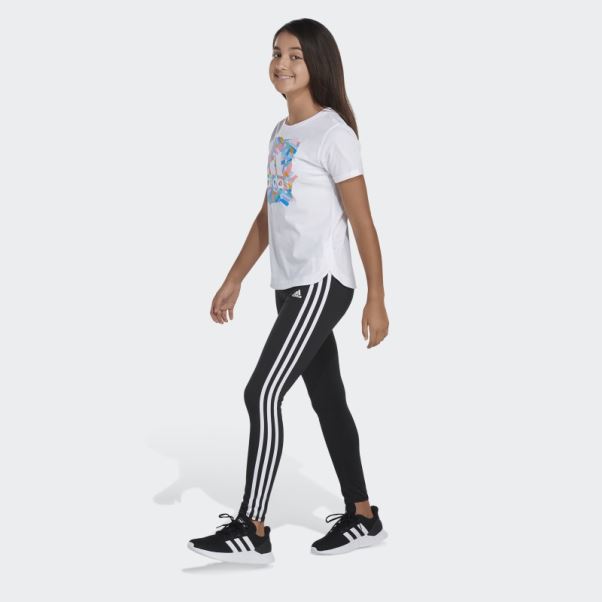 T-shirt Blanc à Manches Retroussées Adidas