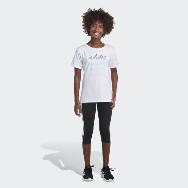 T-shirt Adidas Blanc à Fentes Longues