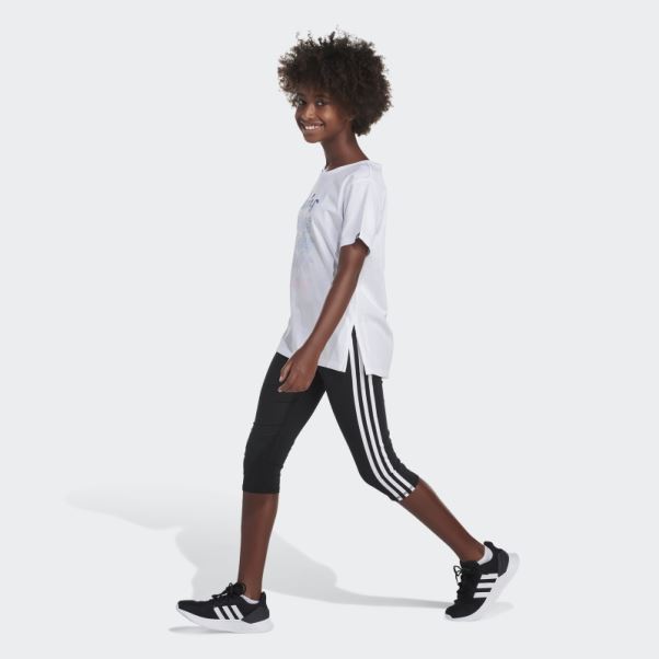 T-shirt Adidas Blanc à Fentes Longues