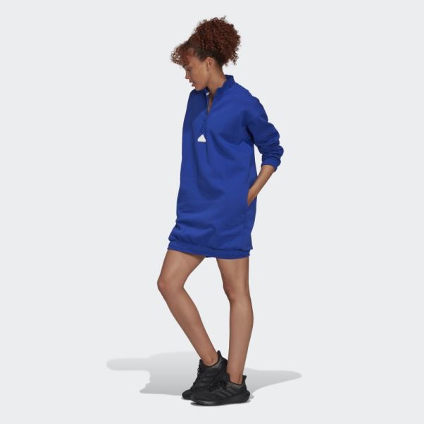 Adidas Robe Pull Demi-zip Bleu