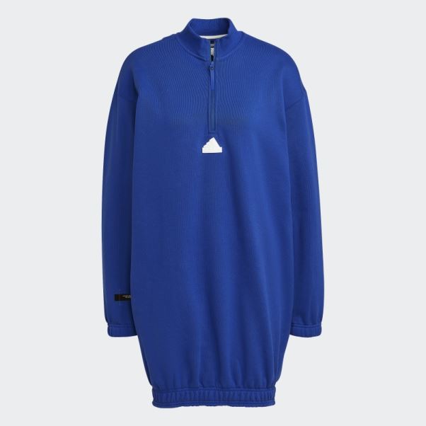 Adidas Robe Pull Demi-zip Bleu