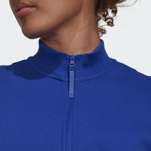 Robe Pull Demi-zip Adidas Bleu Fashion