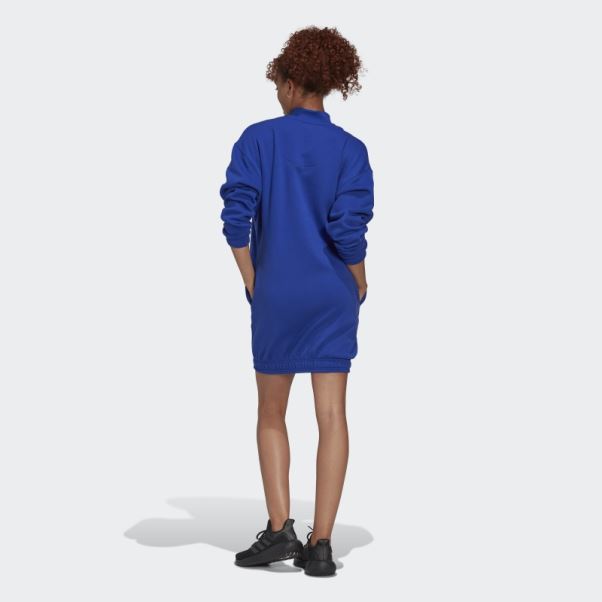 Robe Pull Demi-zip Adidas Bleu