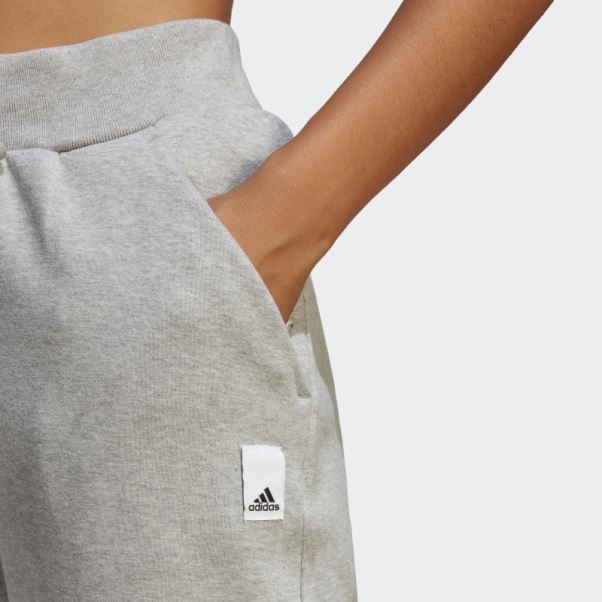 Pantalon Gris Moyen Adidas Lounge Fleece