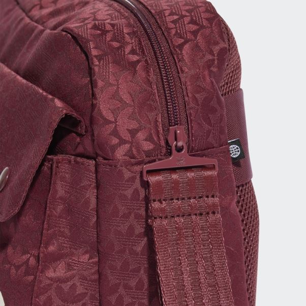 Adidas Rouge Trèfle Jacquard Monogramme Surdimensionné Taille Sac Mode