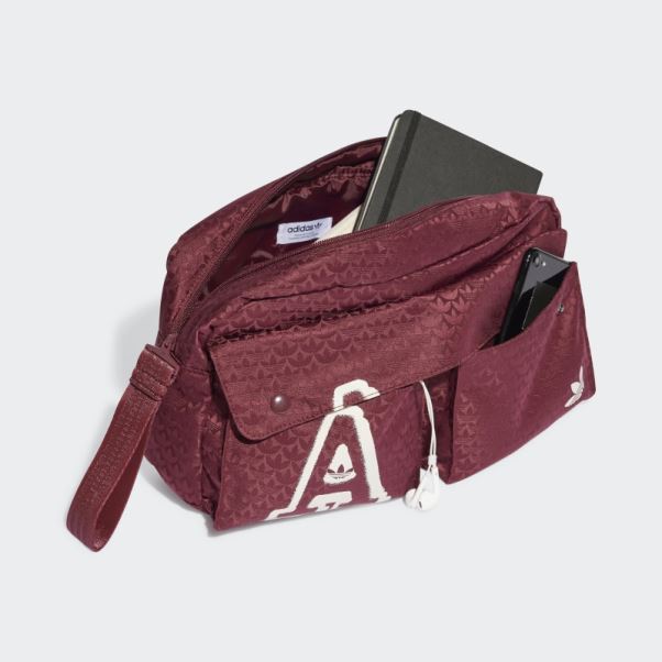 Adidas Sac Banane Oversize à Monogramme En Jacquard Trèfle Rouge