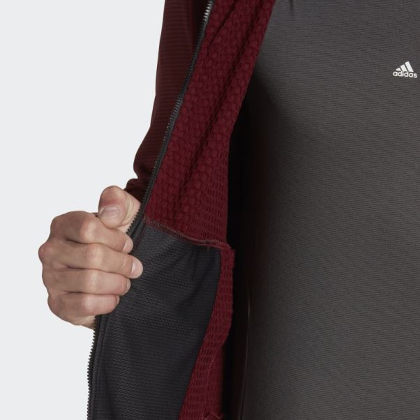 Veste Polaire De Randonnée à Capuche Adidas Terrex Tech Fleece Rouge