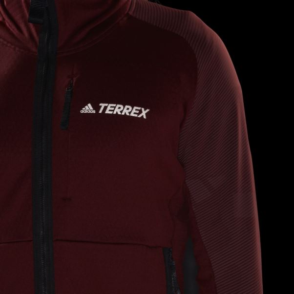 Veste Polaire De Randonnée à Capuche Adidas Terrex Tech Fleece Rouge