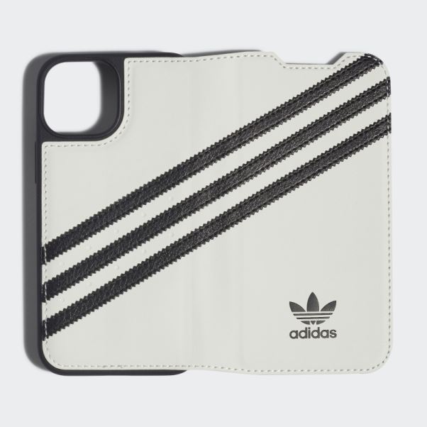 Adidas Blanc Ou Livret Cas Pu Pour Iphone 13/13 Pro Chaud