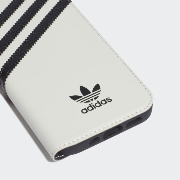 Adidas Blanc Ou Livret Cas Pu Pour Iphone 13/13 Pro Chaud