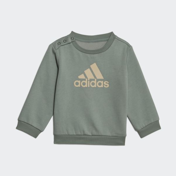 Ensemble De Jogging écusson De Sport Vert Argenté Adidas