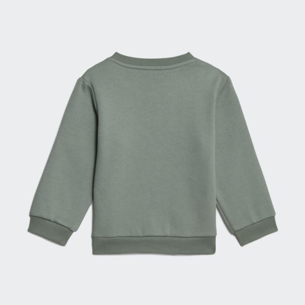 Ensemble De Jogging écusson De Sport Vert Argenté Adidas