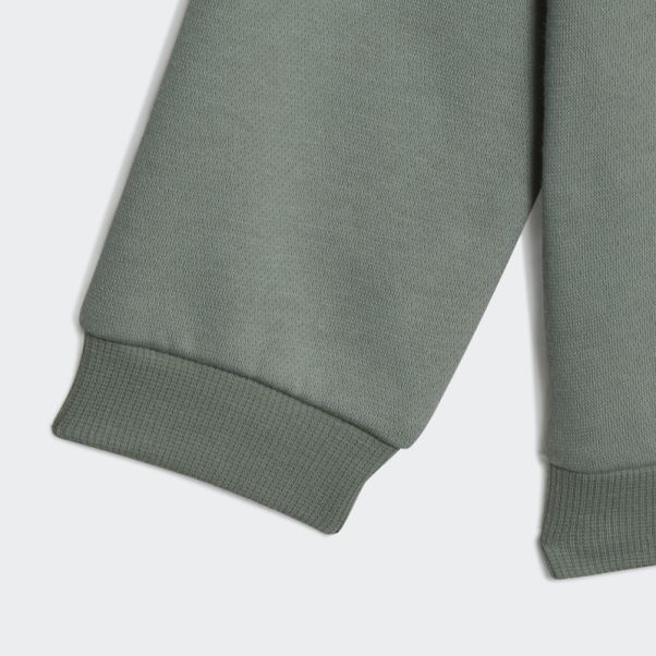 Ensemble De Jogging écusson De Sport Vert Argenté Adidas